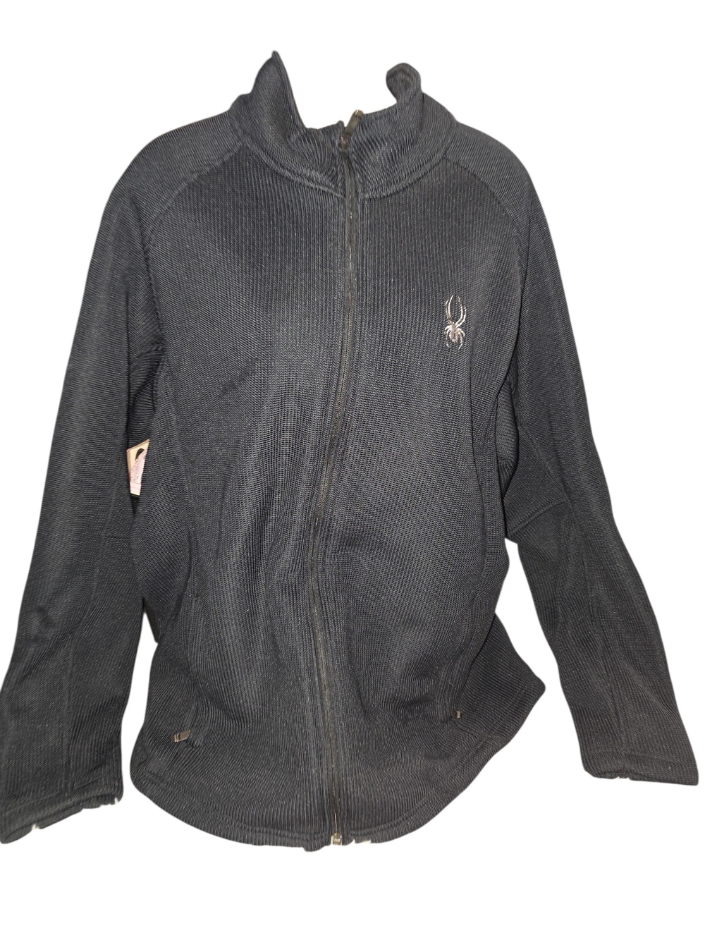 Spyder Men's Black Full-Zip Sweater Long Sleeve Please Read Descrip- Has Defects